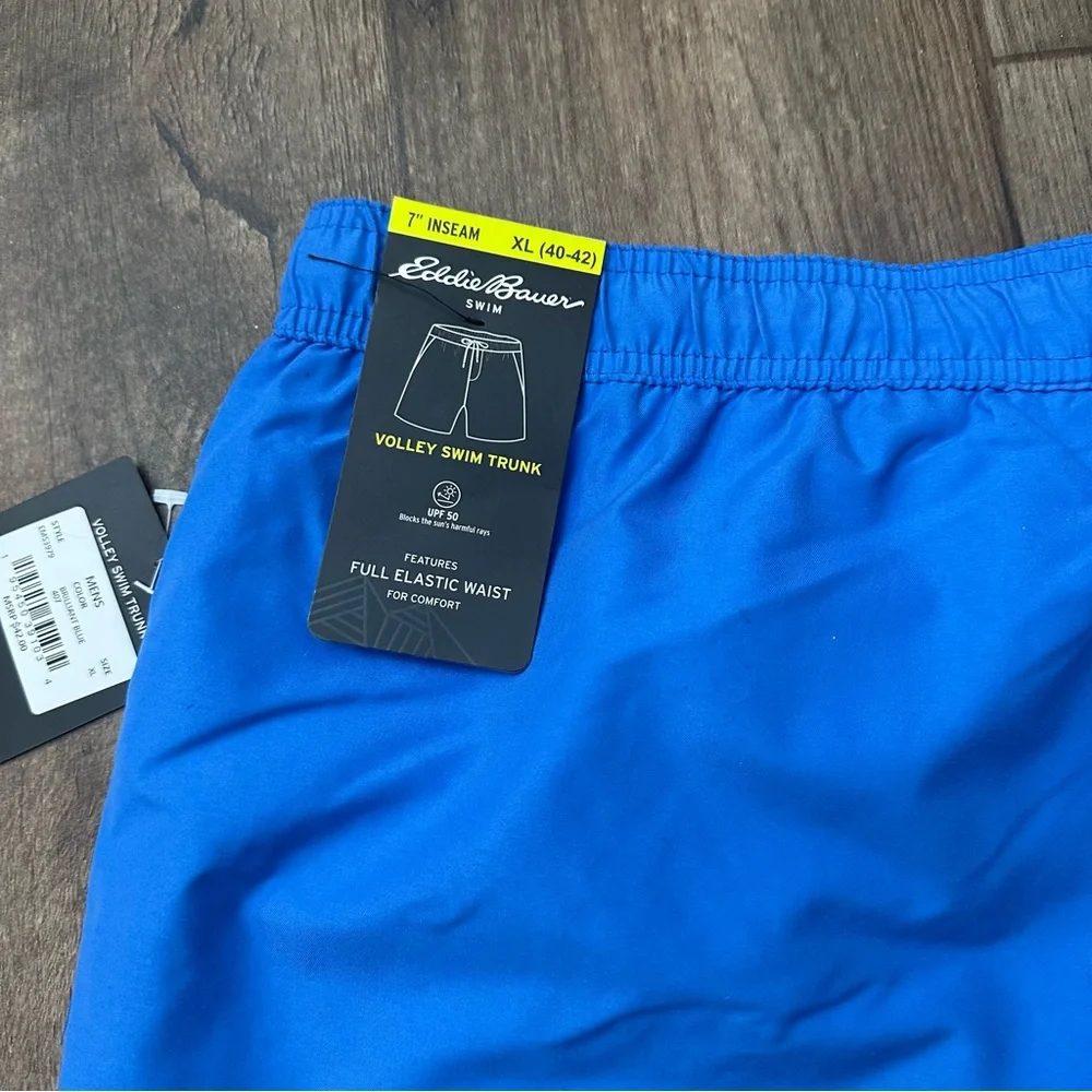 Eddie Bauer Swim Beach Elastic Waist Shorts Trunk Men’s Size XL Blue